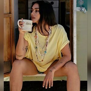 NWT* Free People* We The Free Cassidy Tee* Citron* Sz L